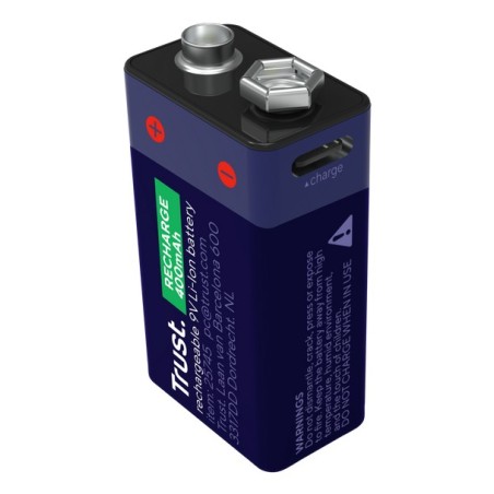 Trust 9V Rechargeable Batteries - 400mAh for Reliable Performance and Long-Lasting Power - Order Now!